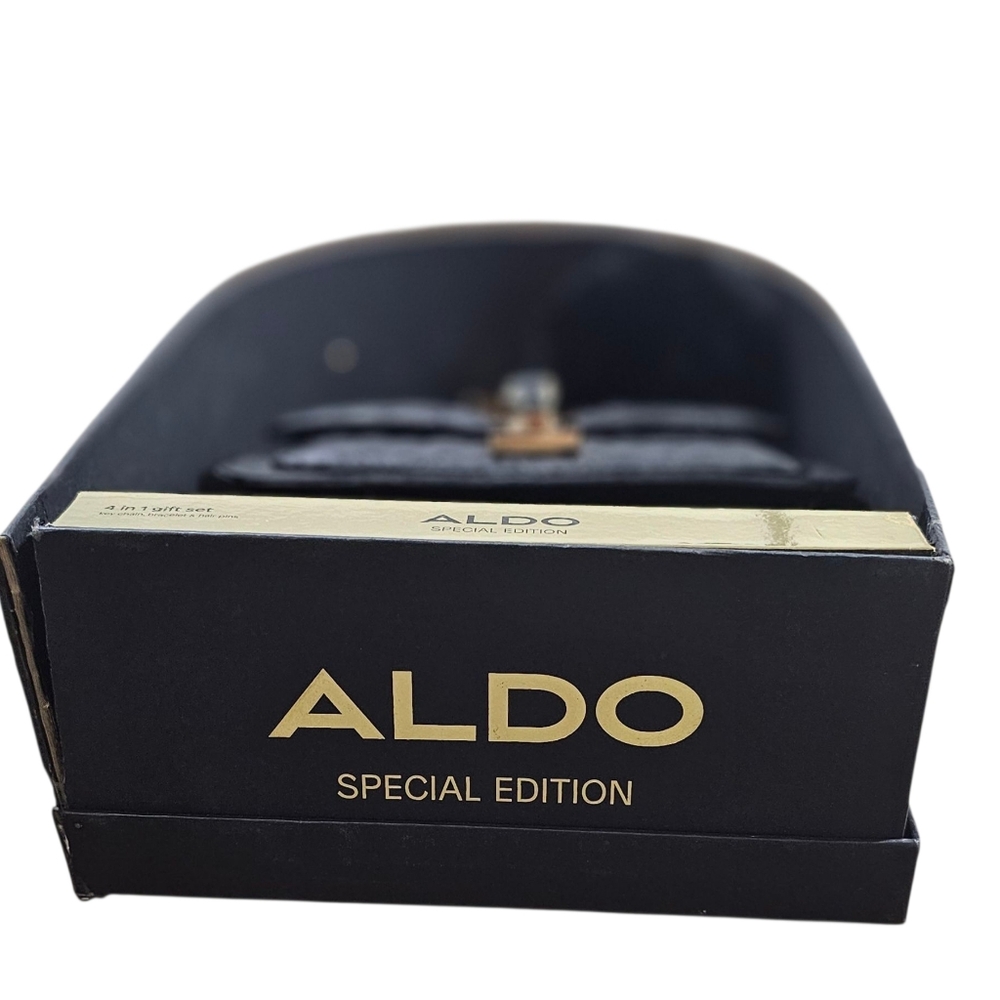 ALDO Jerilini Black Quilted Crossbody Bag with Gold Accents & Puff Charm - Picture 3 of 7